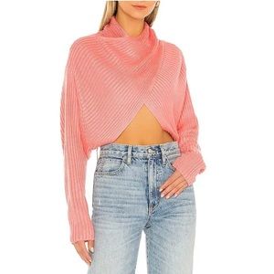 Anthropologie 525 Twist Shrug Long Sleeve Ribbed Knit Crop Sweater Size XS/S New